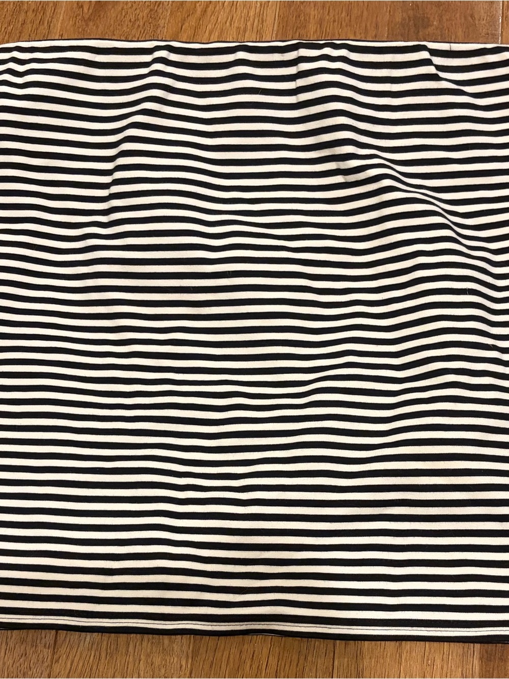 LOFT Black and Cream Striped Mini Skirt